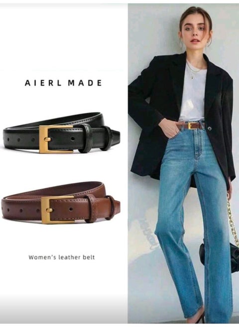 SHEIN-2pcs Versatile Decorative Women's Belt, Elegant & Fashionable For Women To Wear With Jeans, Casual Pants, Suits And Dresses